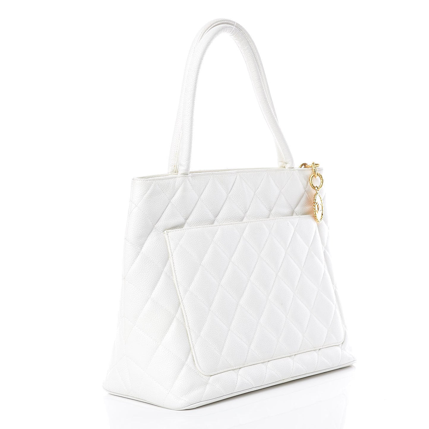 Caviar Quilted Medallion Tote White