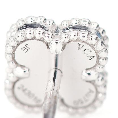 Van Cleef & Arpels 18K White Gold Mother of Pearl Sweet Alhambra Earrings 4 of 6