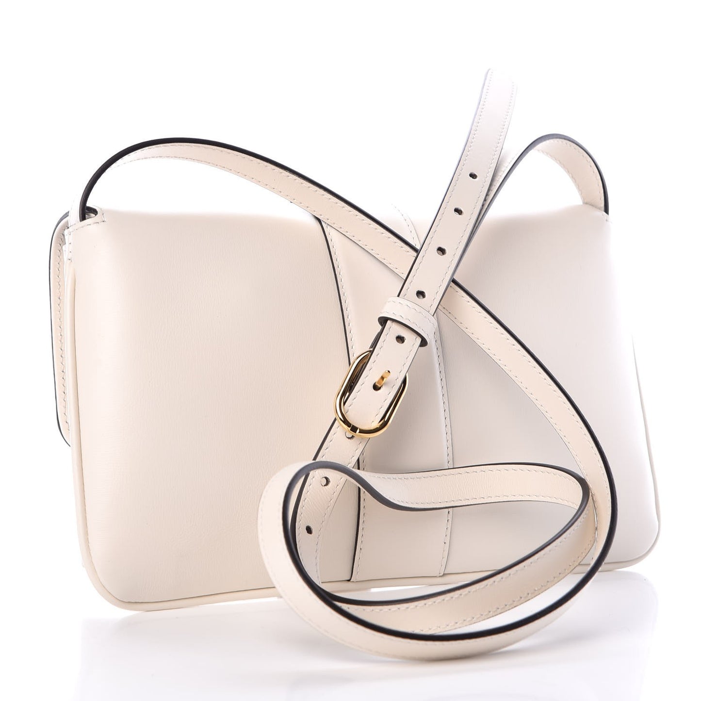 Calfskin Small Arli Flap Shoulder Bag Mystic White