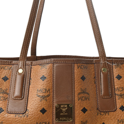 MCM Visetos Medium Liz Reversible Shopper Tote Cognac 12 of 12