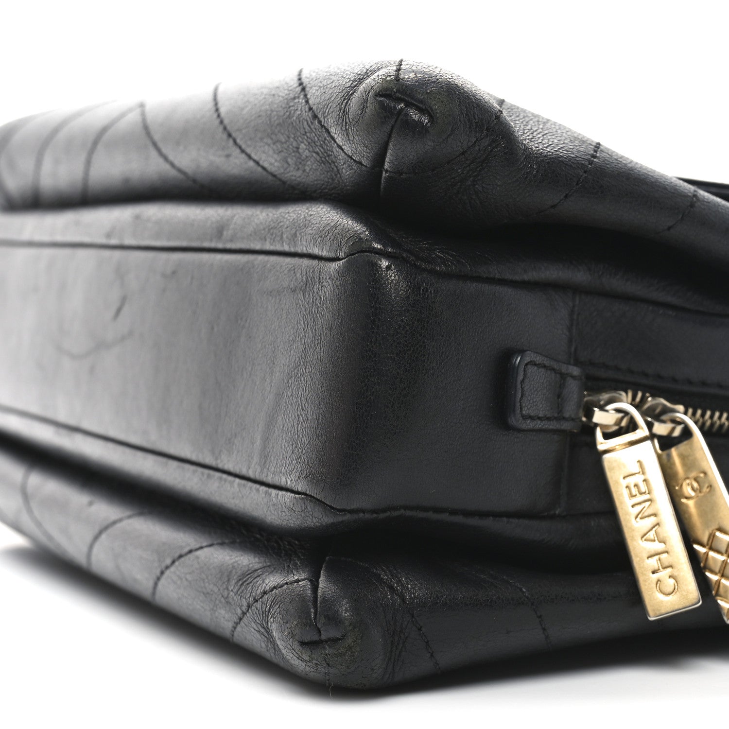 Chanel Lambskin Chevron Stitched Medium Envelope Flap Black 10 of 10