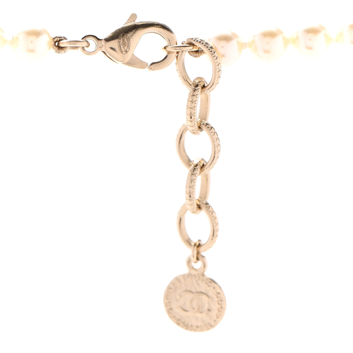 Pearl CC 100th Anniversary Necklace Light Gold