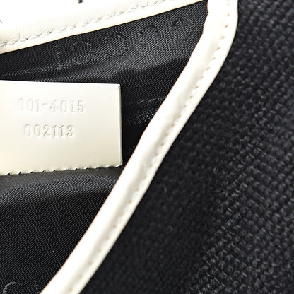 Gucci Canvas Calfskin Jackie O Hobo White Navy 7 of 15