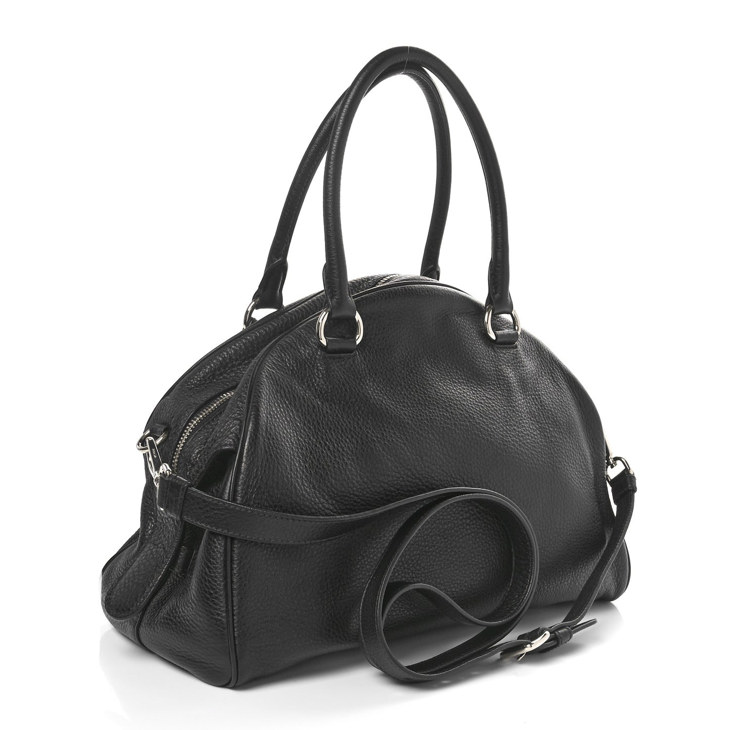 Vitello Daino Bowling Bag Black