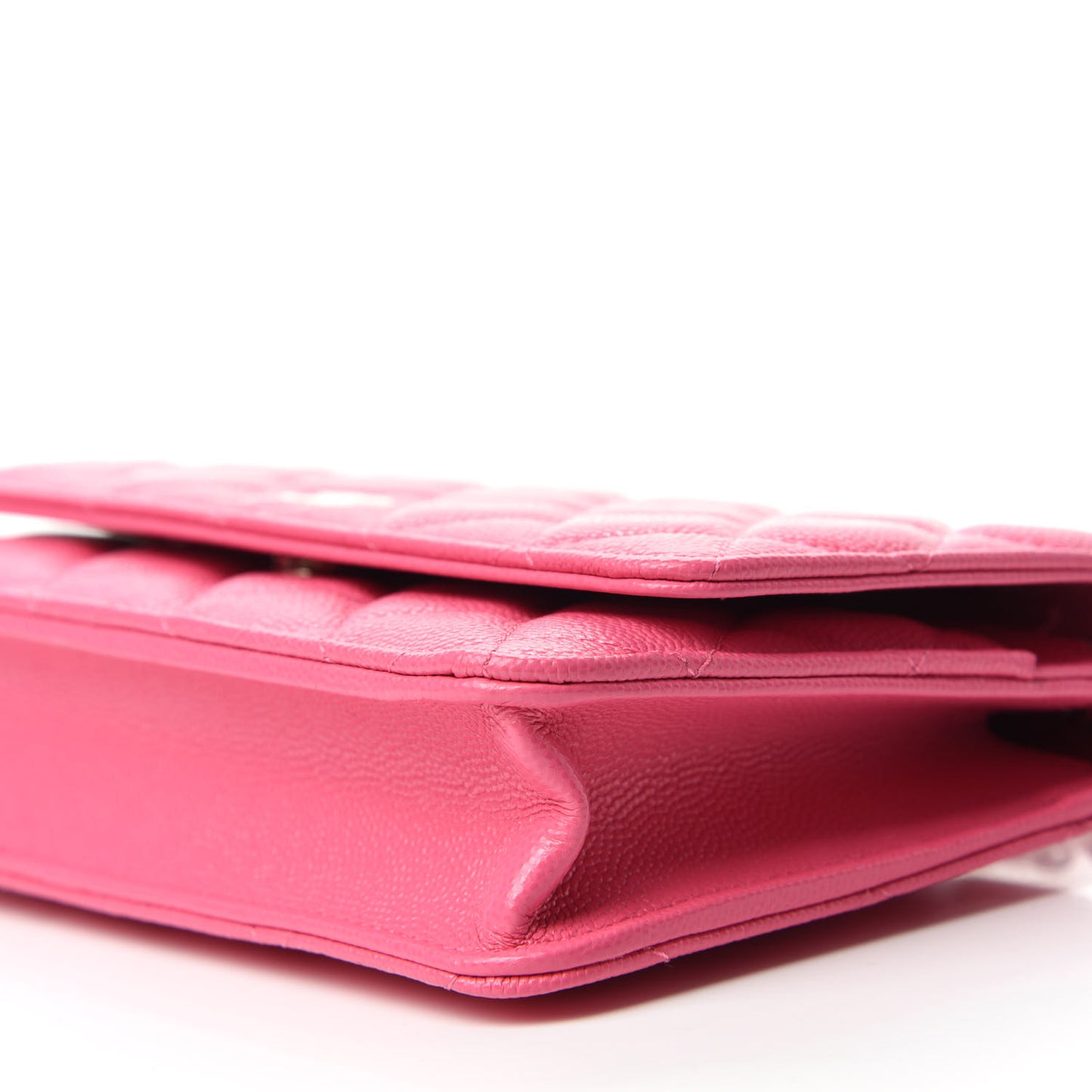 Caviar Quilted Wallet on Chain WOC Pink