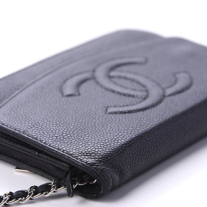 Chanel Caviar Timeless CC Wallet On Chain WOC Black 8 of 14