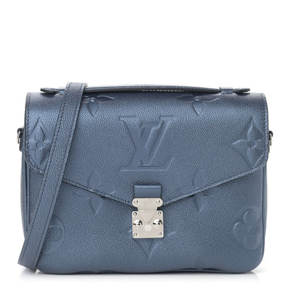 Louis Vuitton Metallic Empreinte Monogram Giant Pochette Metis Navy Nacre 1 of 10