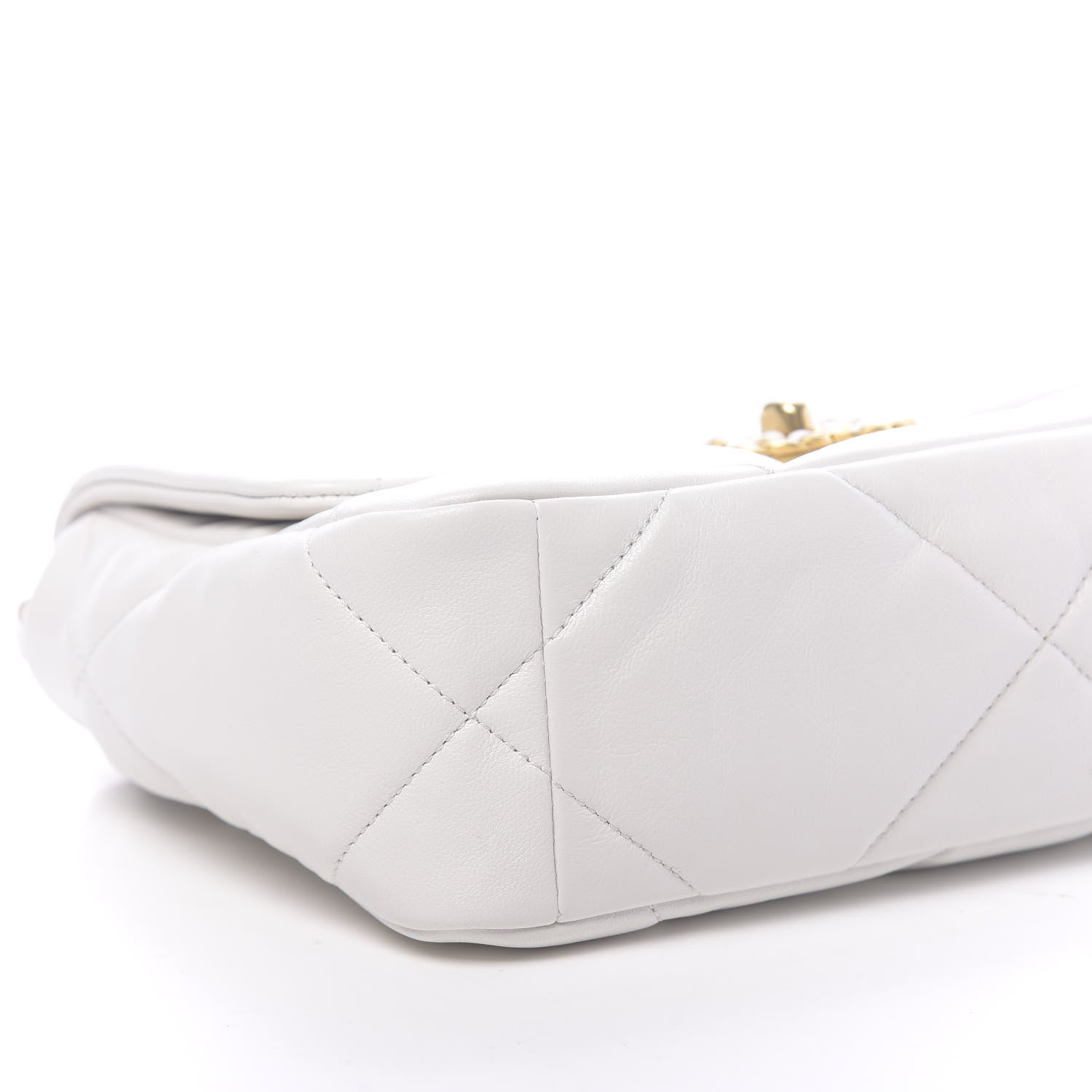 Chanel Goatskin Quilted Medium 19 Flap White 8 of 11