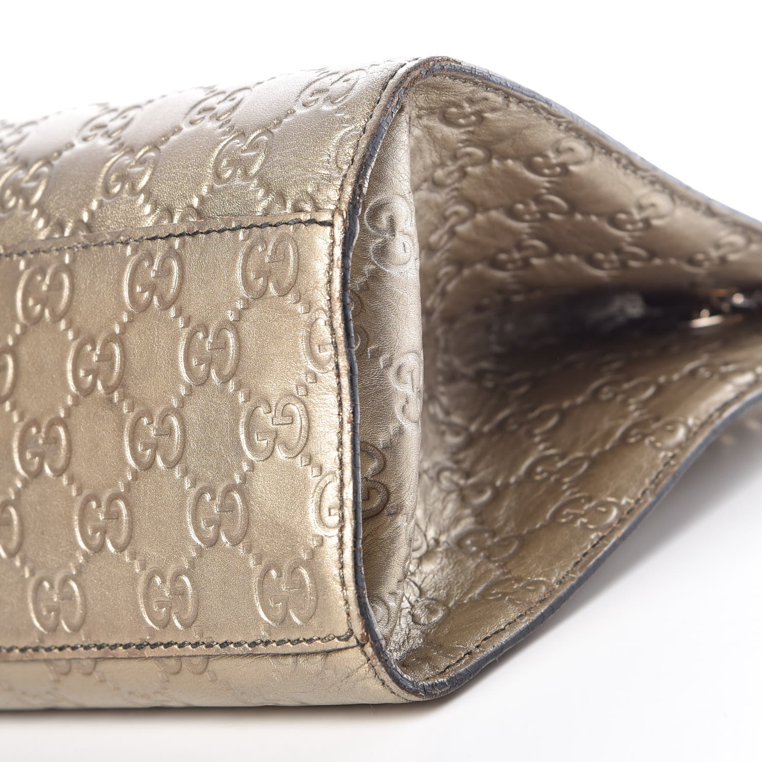 Gucci Shine Guccissima Large Emily Chain Shoulder Bag Gold 12 of 13