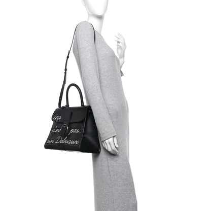 Delvaux Calfskin MM L'Humour Brillant Satchel Black 2 of 9