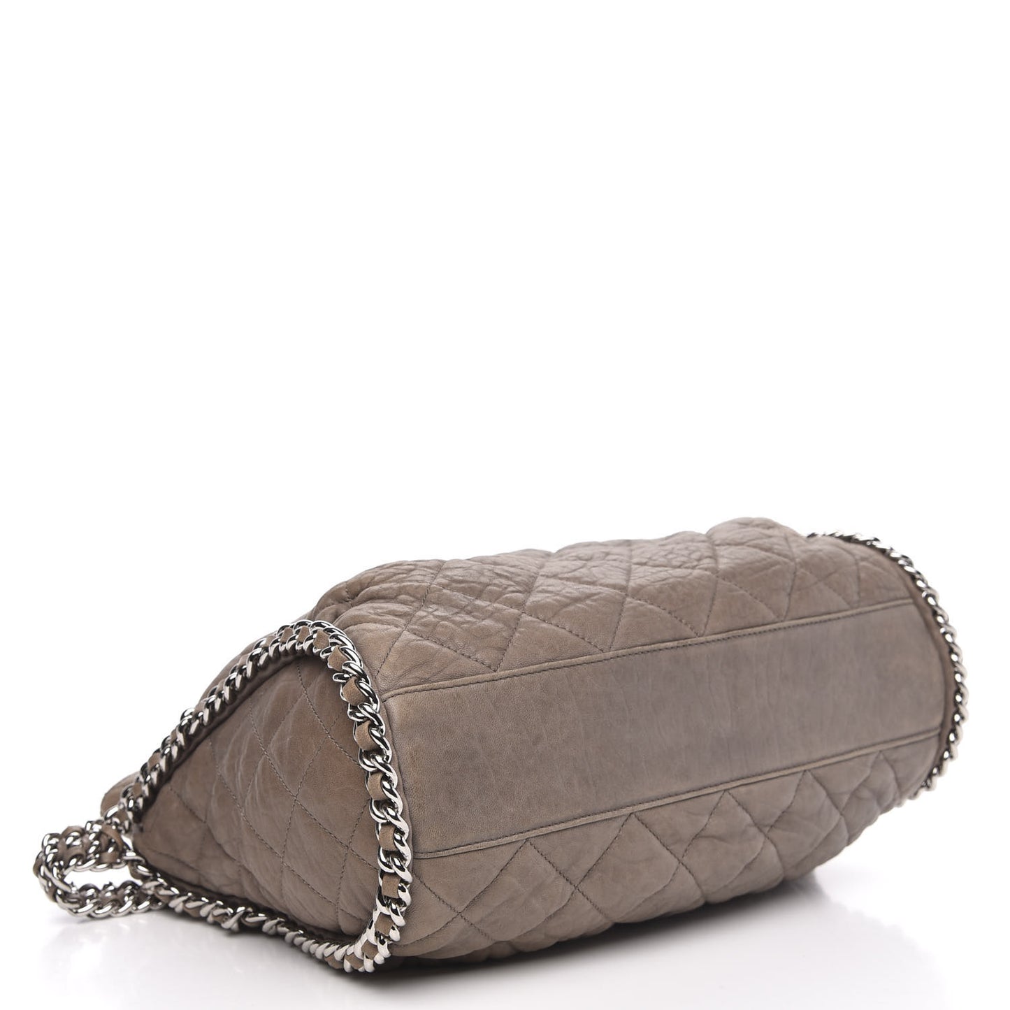 Washed Lambskin Chain Around Hobo Taupe