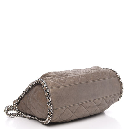 Chanel Washed Lambskin Chain Around Hobo Taupe 4 of 12