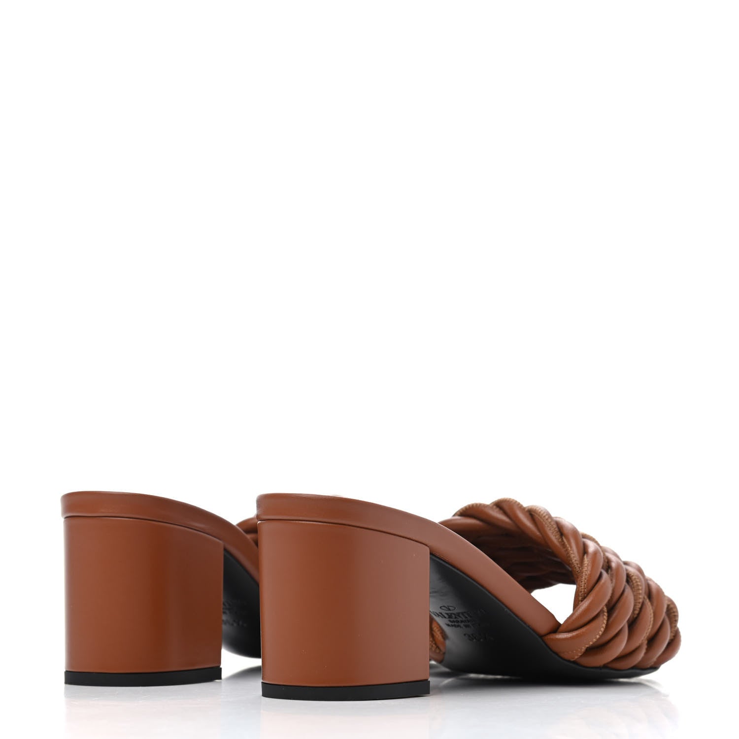 Valentino Garavani Nappa Rope 60mm Slide Sandals 36.5 Saddle Brown 3 of 4