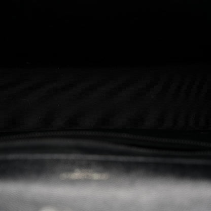Saint Laurent Grain De Poudre Textured Mixed Matelasse Large Triquilt Monogram Monochrome Satchel Black 5 of 11