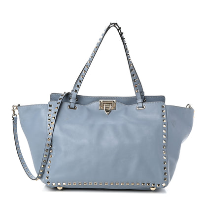 Valentino Garavani Vitello Medium Rockstud Tote Light Stone 1 of 9