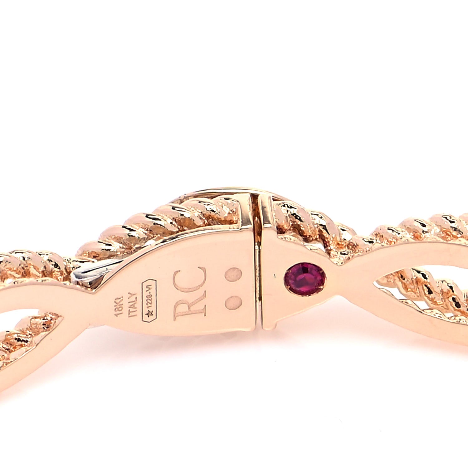 Roberto Coin 18K Rose Gold Barocco Braided Bangle Bracelet 4 of 5