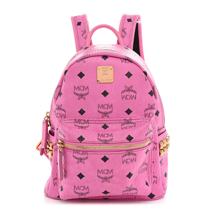 MCM Visetos Side Stud Mini Stark Backpack Pink 1 of 9