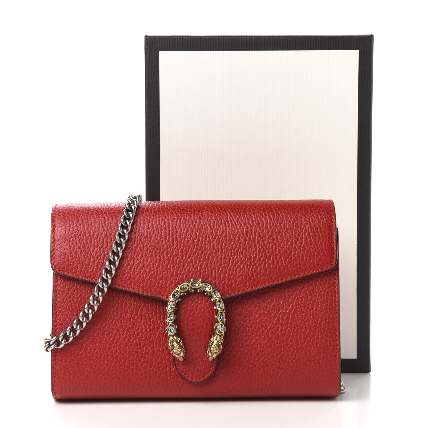 Gucci Calfskin Mini Dionysus Chain Wallet Hibiscus Red 10 of 10