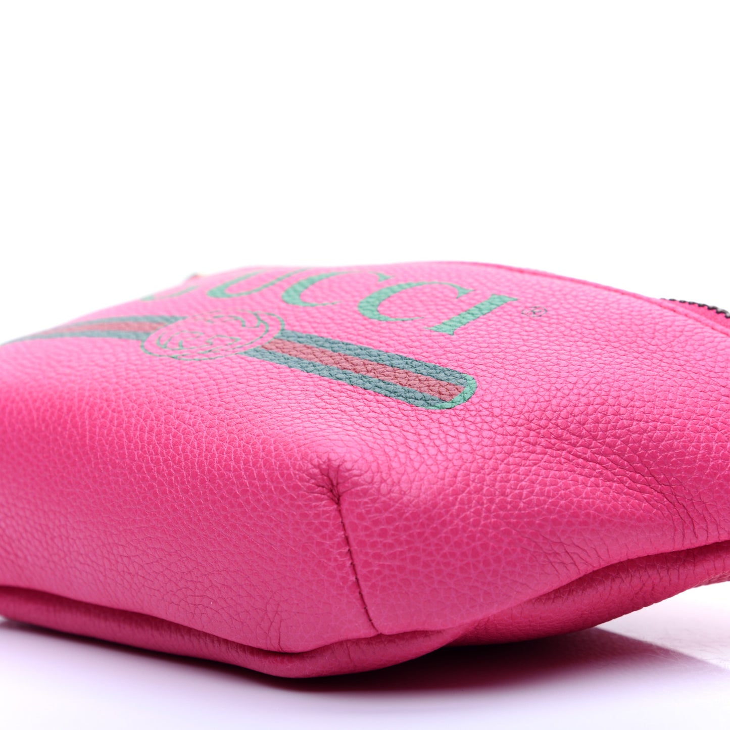 Grained Calfskin Small Logo Belt Bag Box Pink Green