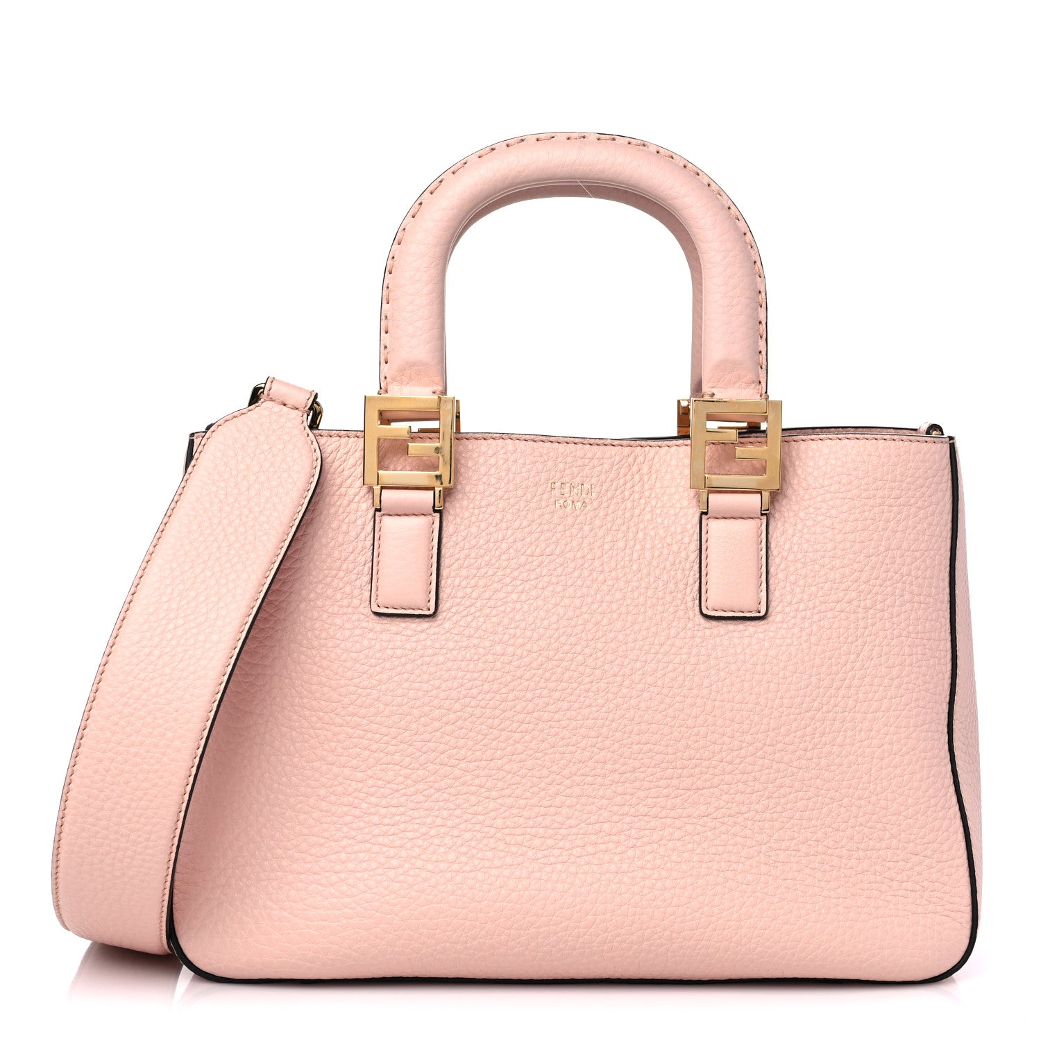 Fendi Cuoio Romano Selleria Small FF Tote Cipria 1 of 11