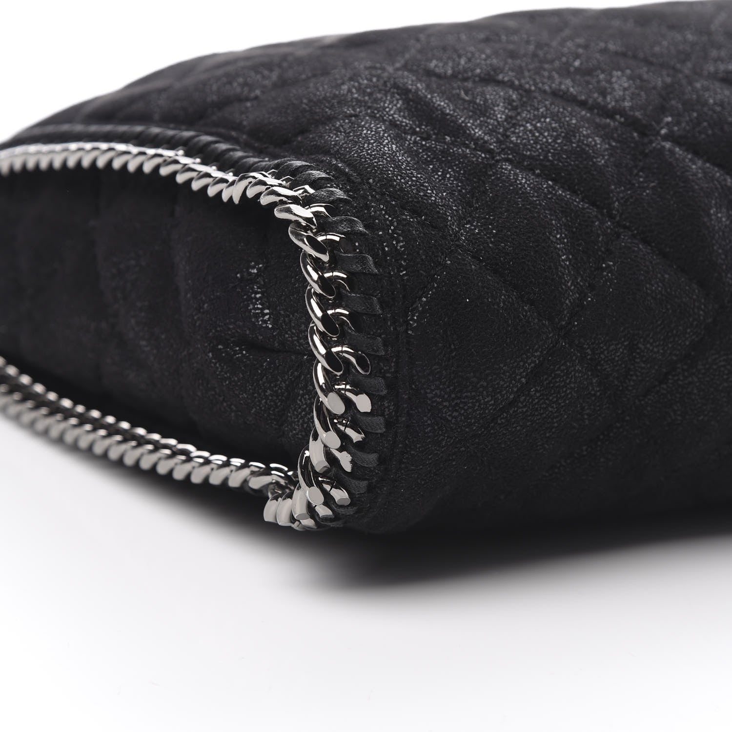 Stella McCartney Metallic Shaggy Deer Quilted Small Falabella Tote Black 9 of 10