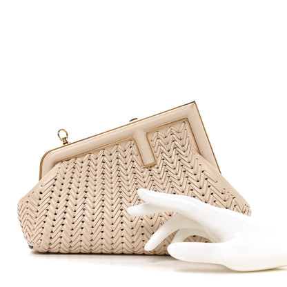 Fendi Vitello Grace Intreccio Nappa Small Fendi First Poudre 2 of 9