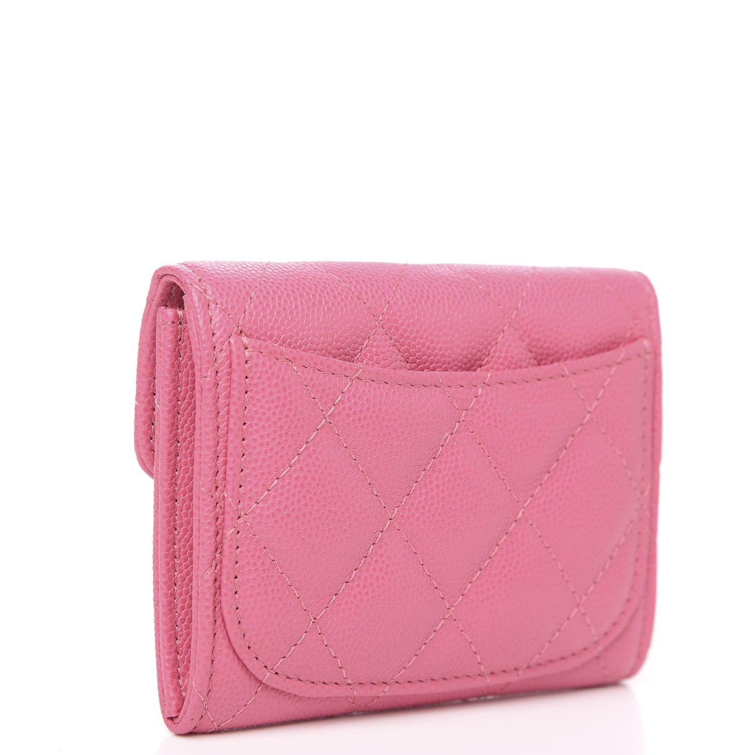 Chanel Iridescent Caviar Quilted Flap Card Holder Wallet Pink 2 of 7