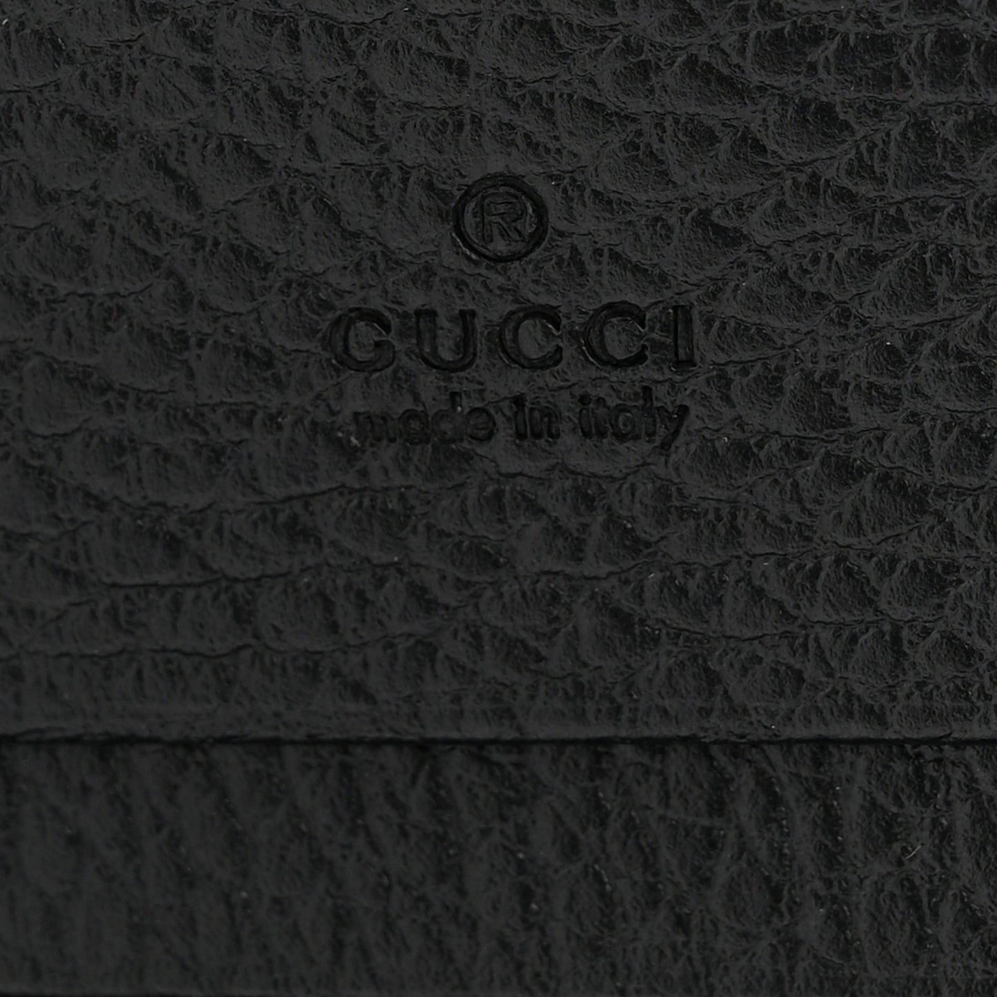 Dollar Calfskin Enamel Monochrome GG Marmont Card Case Black