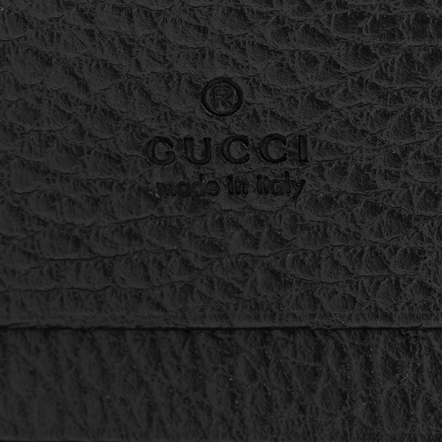 Gucci Dollar Calfskin Enamel Monochrome GG Marmont Card Case Black 6 of 7