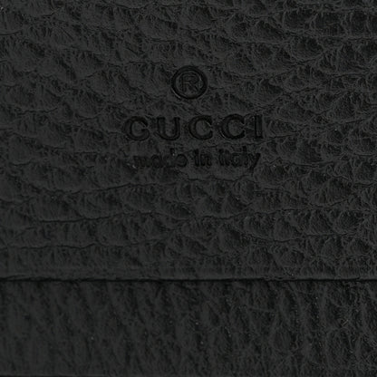 Gucci Dollar Calfskin Enamel Monochrome GG Marmont Card Case Black 6 of 7
