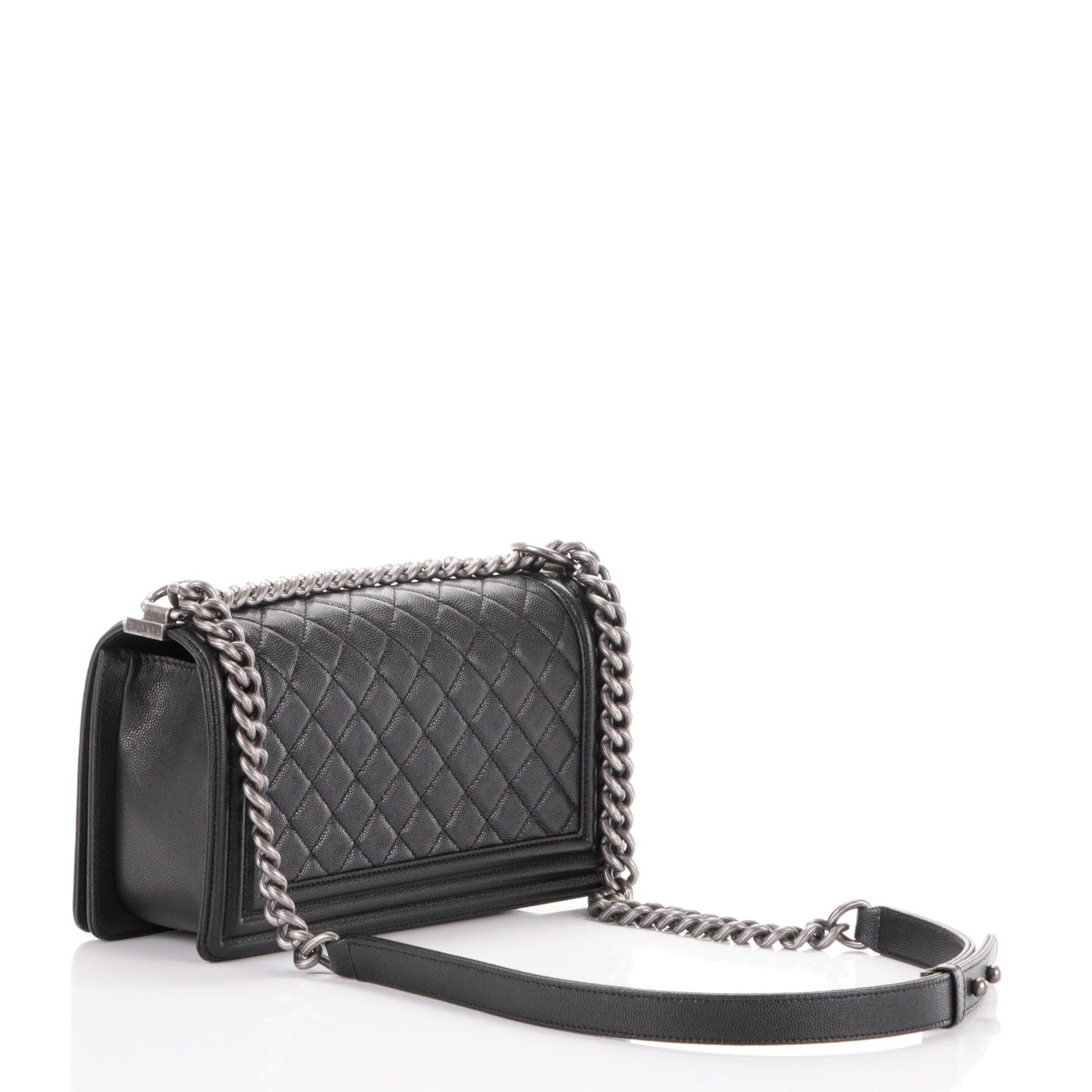 Caviar Quilted Medium Boy Flap Black