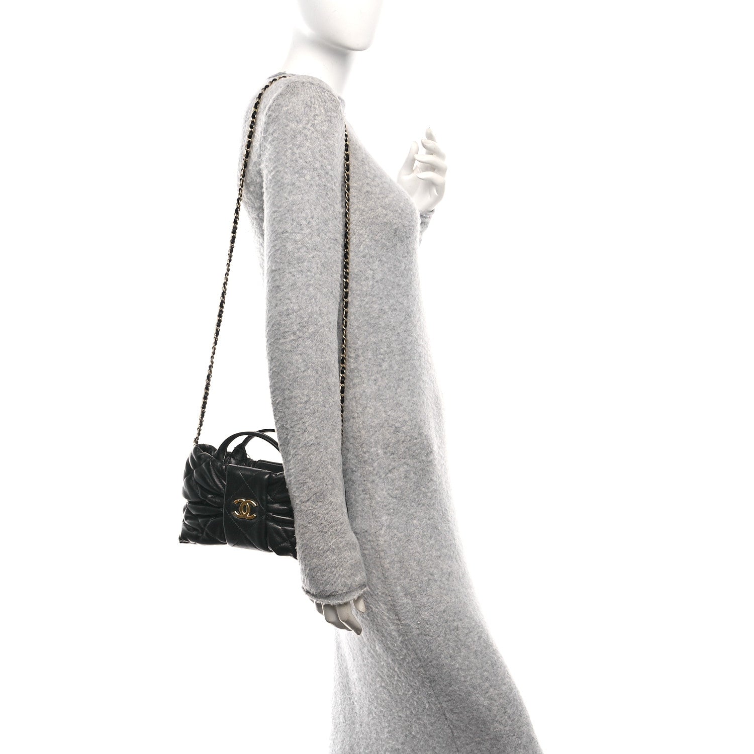 Chanel Lambskin Quilted Mini Bow Bag Black 2 of 10