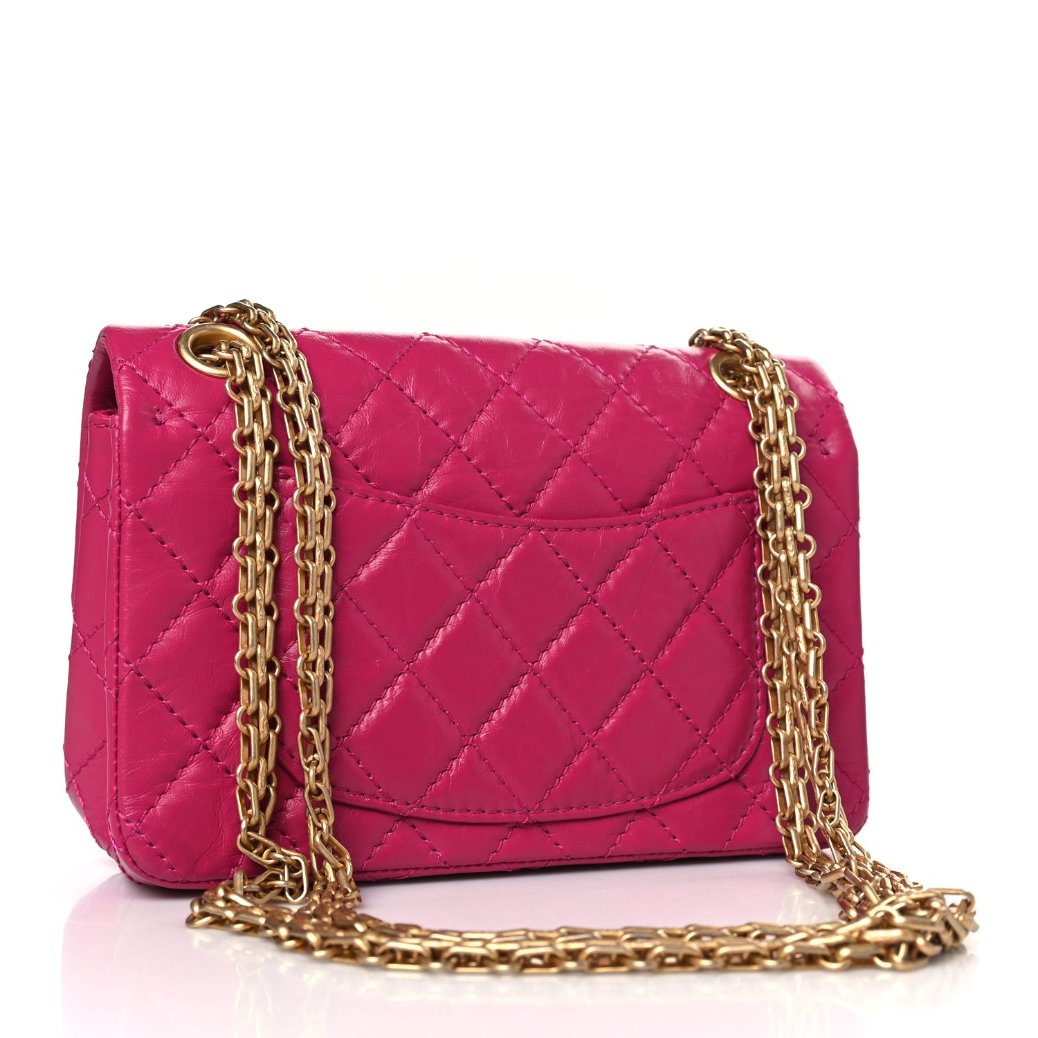 Chanel Aged Calfskin Quilted 2.55 Reissue Mini Flap Fuchsia 3 of 10