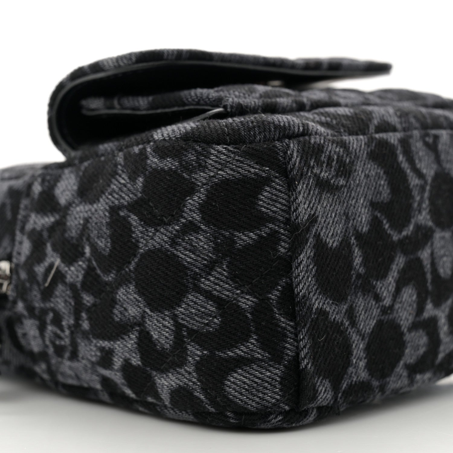 Chanel Denim Quilted Flower CC Mini Classic Backpack Black 9 of 11