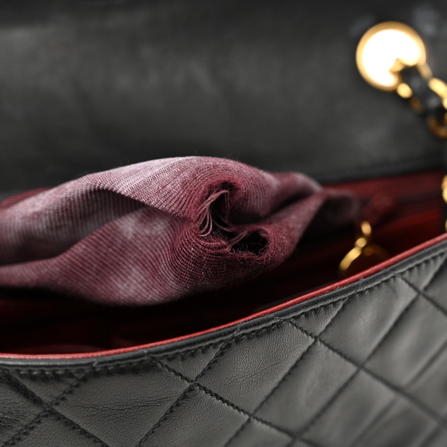 Lambskin Quilted Mini Square Flap Bag Black