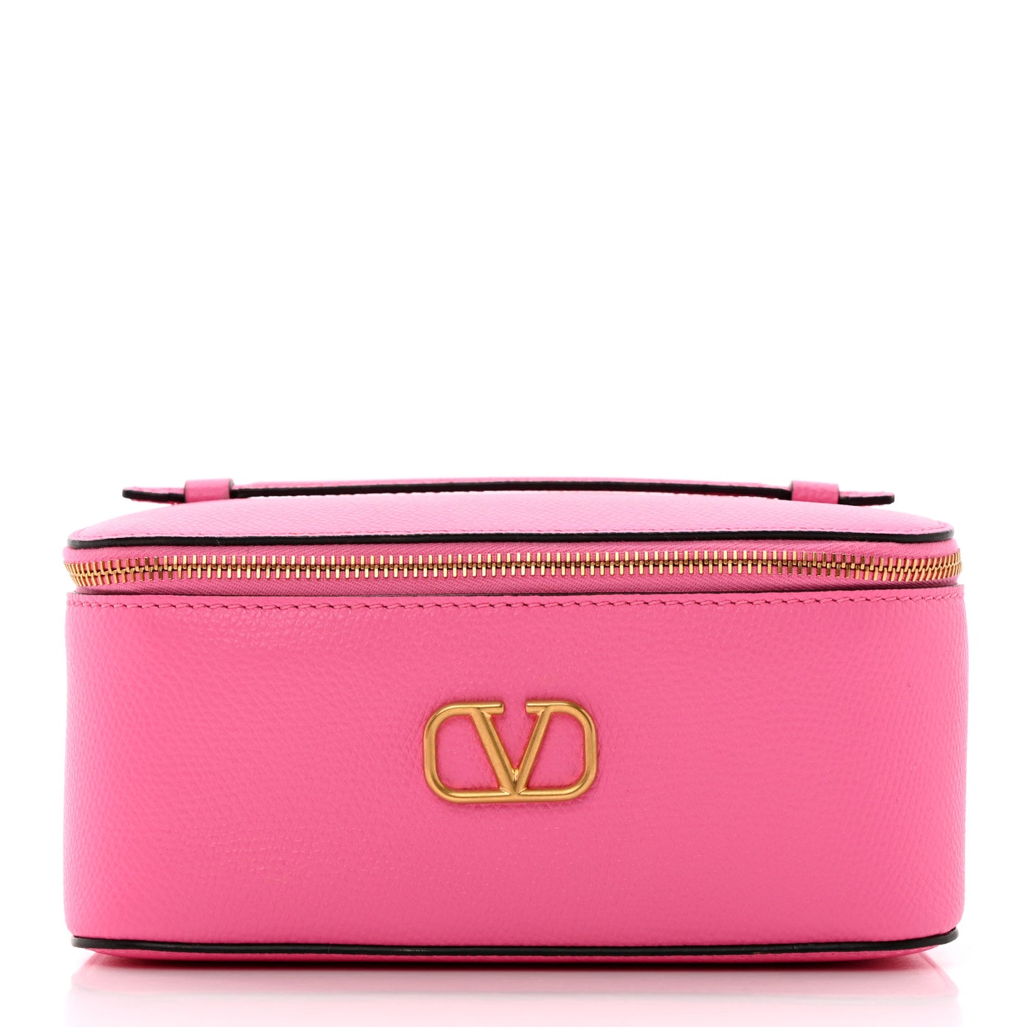 Grained Calfskin VLogo Signature Wash Bag Feminine Pink