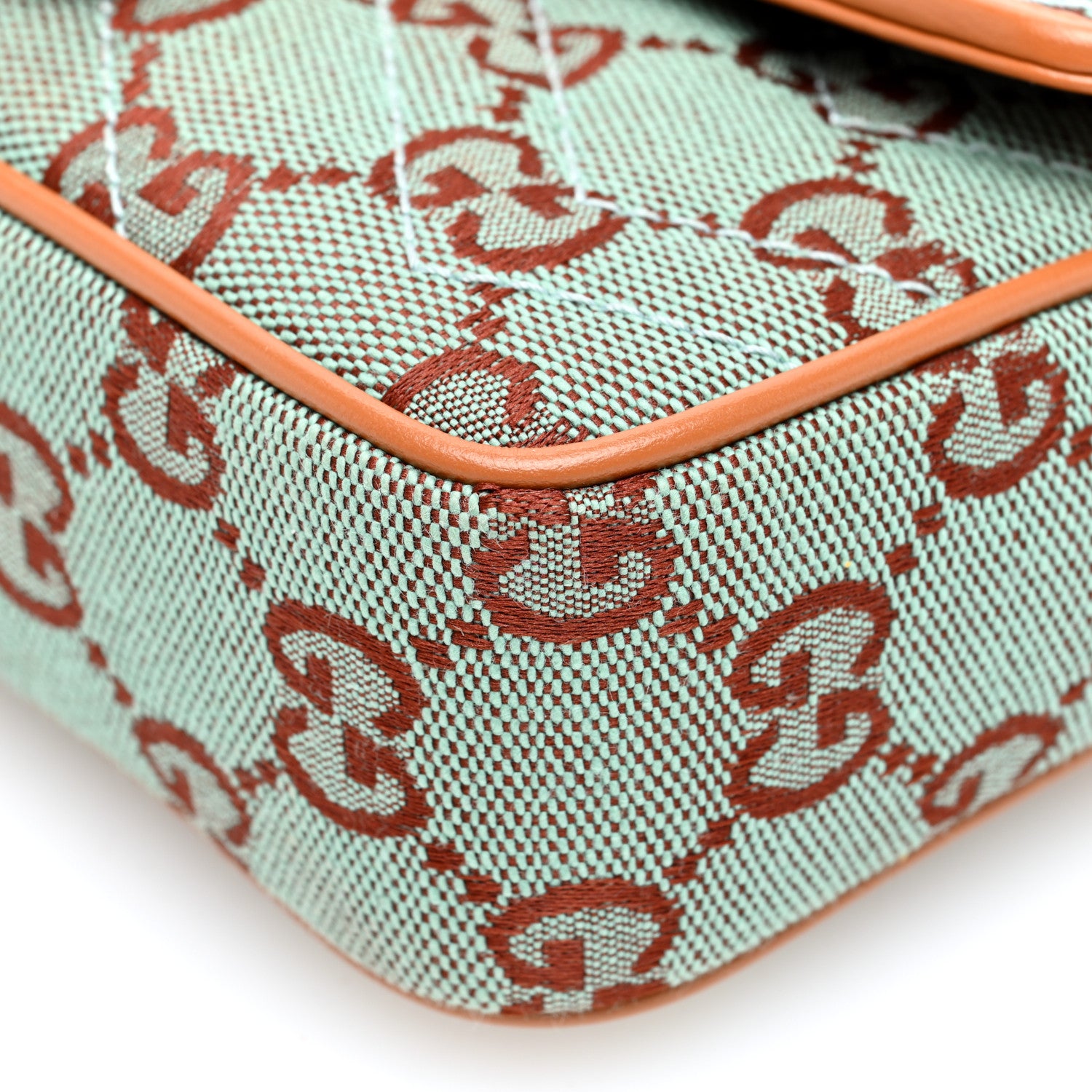 Gucci Monogram Multicolor Matelasse Diagonal Super Mini GG Marmont Shoulder Bag Blue Brown 10 of 10