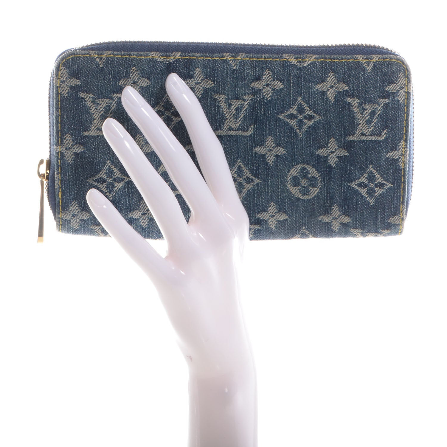 Louis Vuitton Denim Zippy Wallet Blue 2 of 7