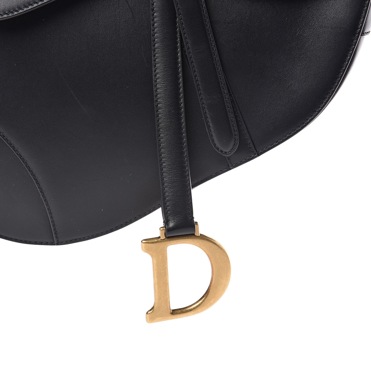 Christian Dior Calfskin Saddle Bag Black 11 of 12