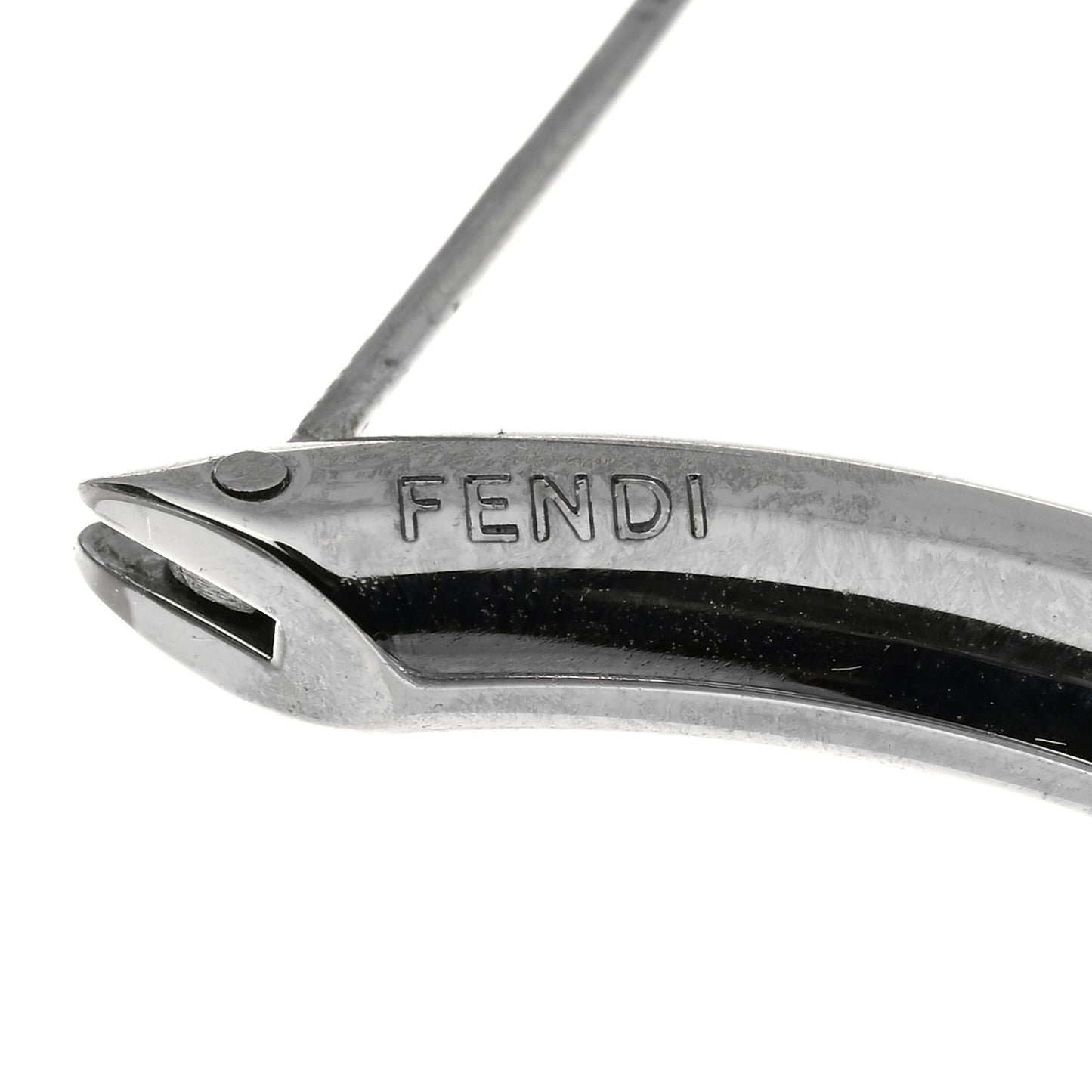 Metal FF Hoop Earrings Gold Silver