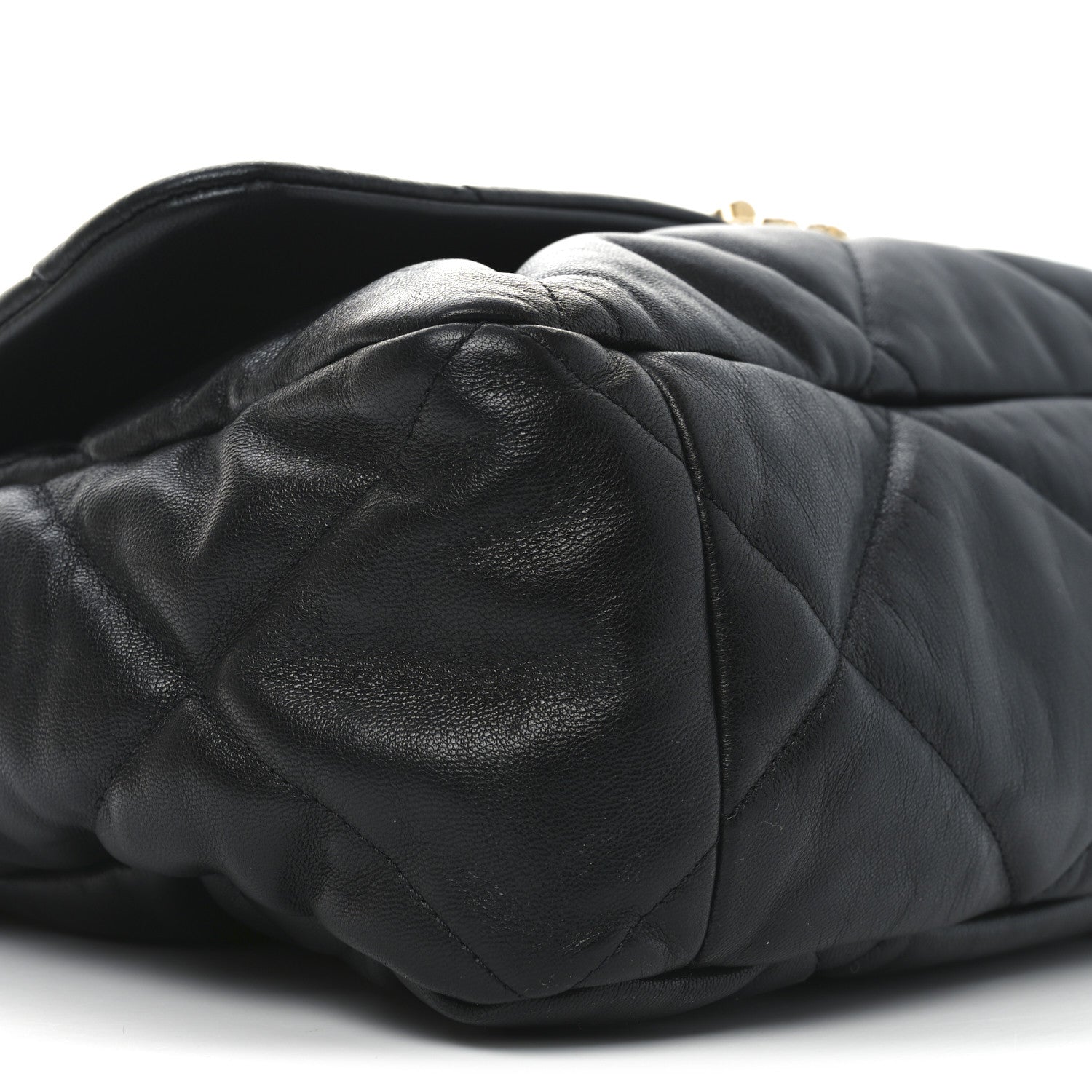 Chanel Goatskin Quilted Maxi Chanel 19 Flap Black 8 of 9