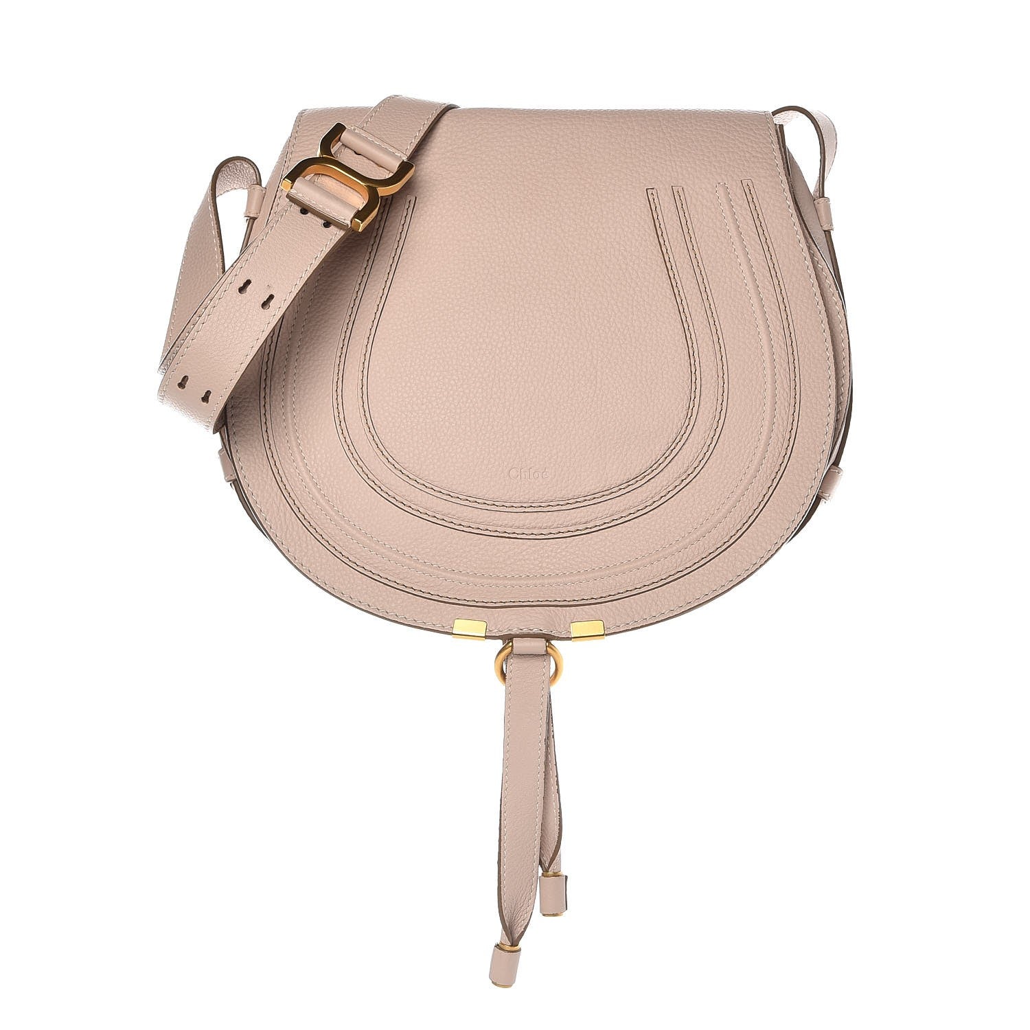 Chloe Calfskin Medium Marcie Round Crossbody Bag Abstract White 1 of 9