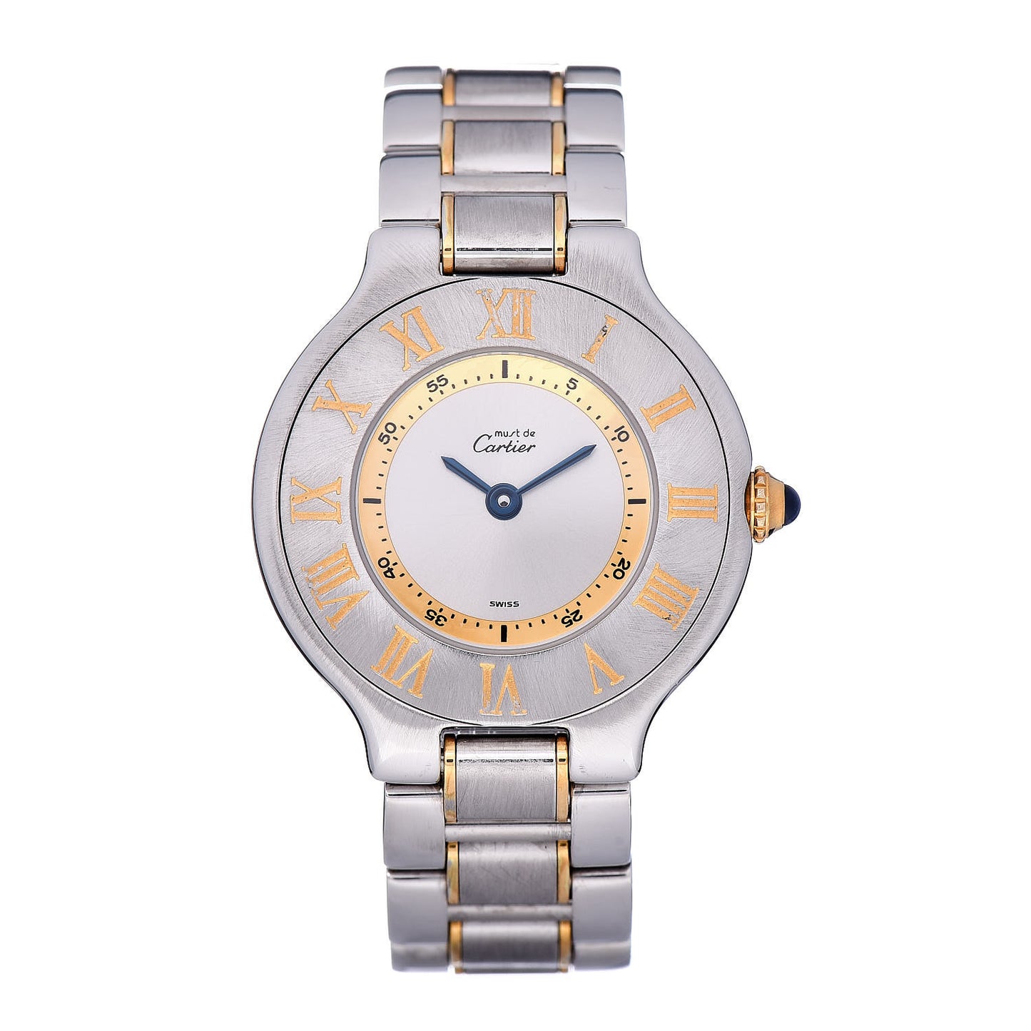 Stainless Steel 18K Yellow Gold 28mm Must De 21 Quartz Watch