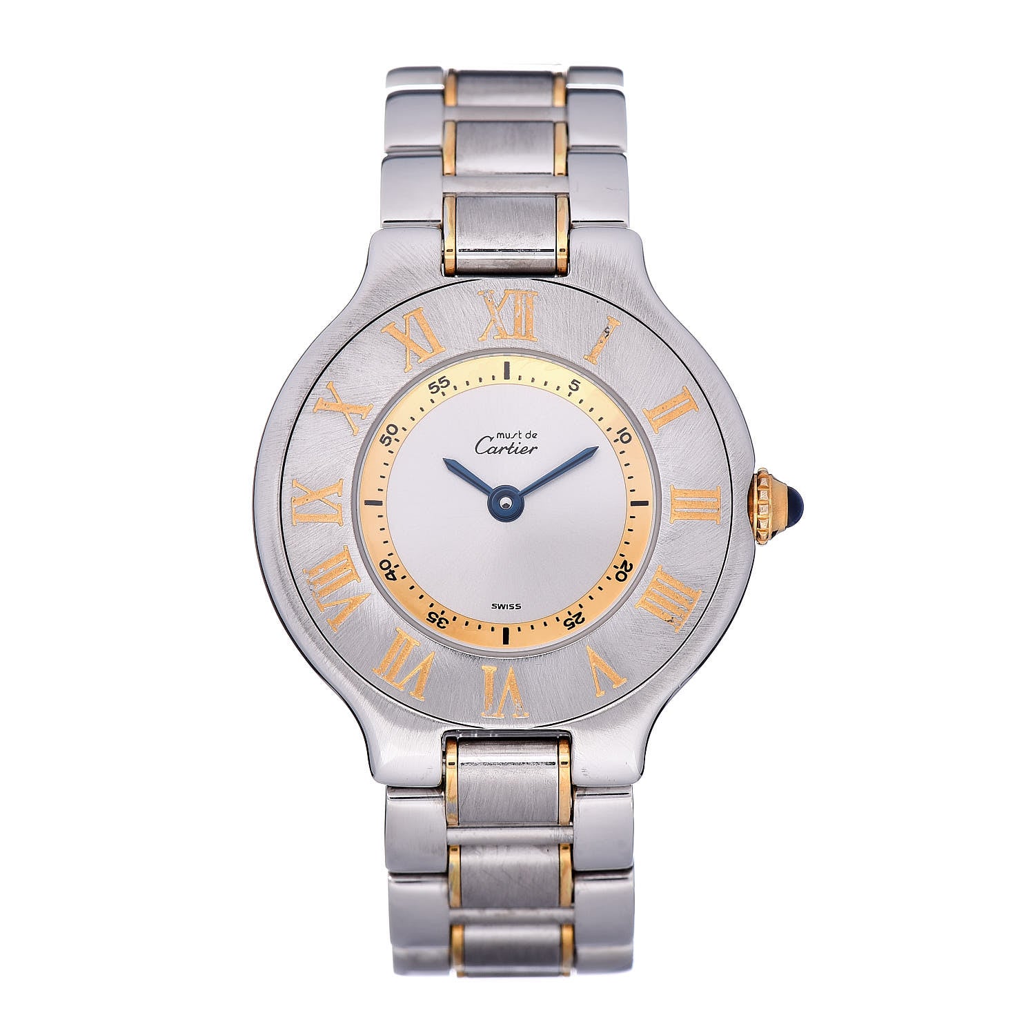 Cartier Stainless Steel 18K Yellow Gold 28mm Must De 21 Quartz Watch 1 of 5