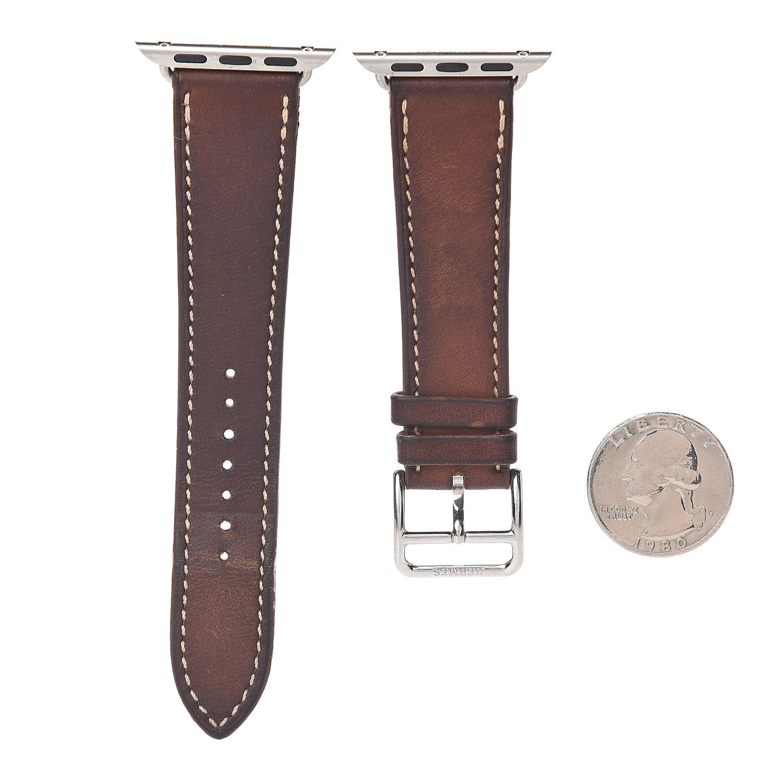 Hermes Barenia 38mm Apple Watch Single Tour Band Fauve 2 of 5