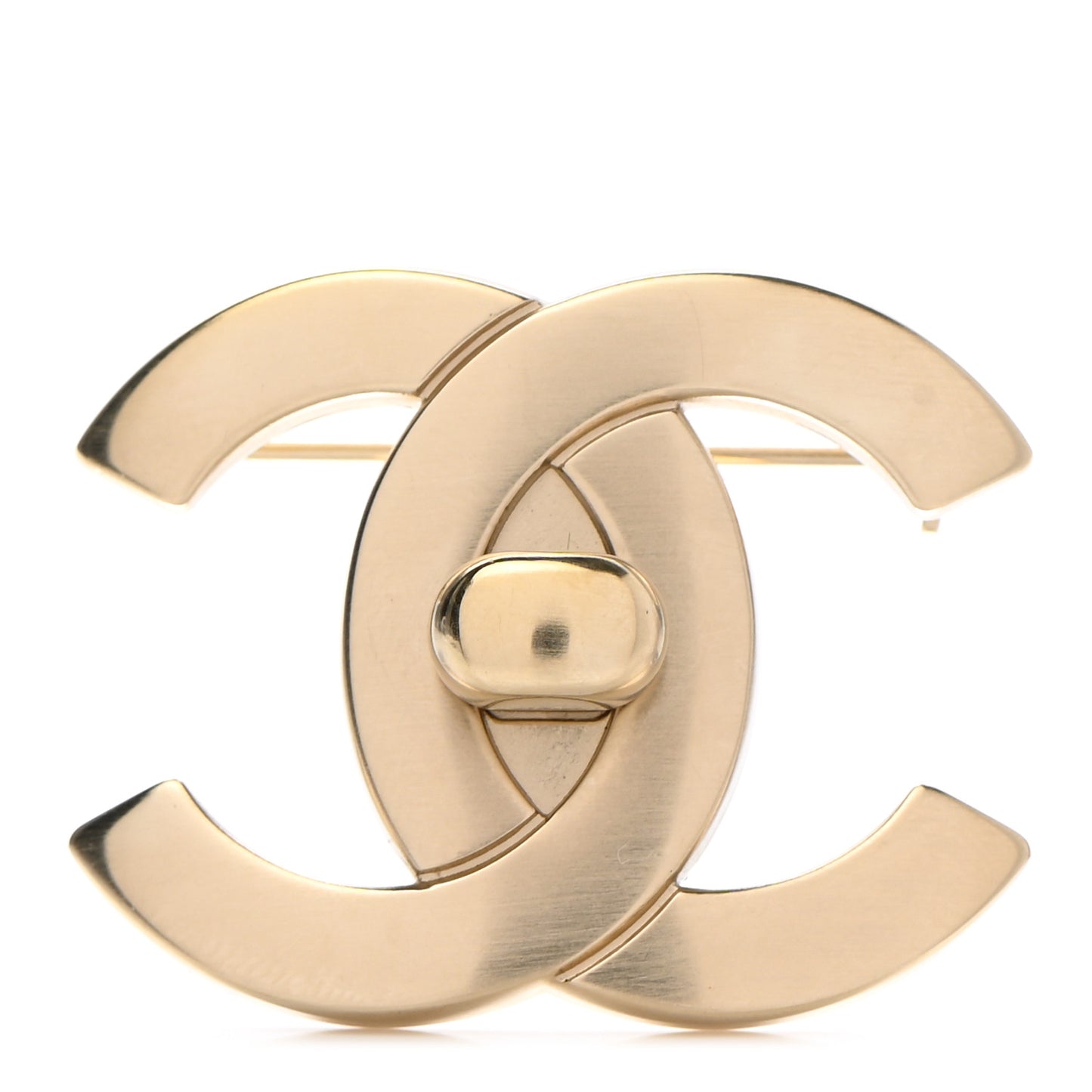 CC Turnlock Brooch Gold