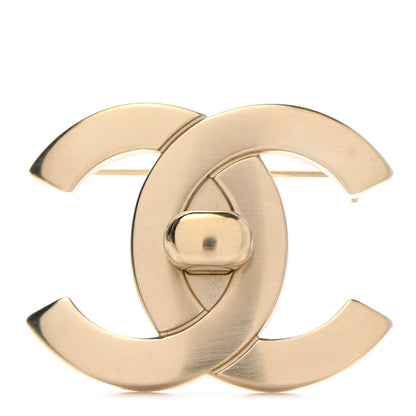 Chanel CC Turnlock Brooch Gold 1 of 5