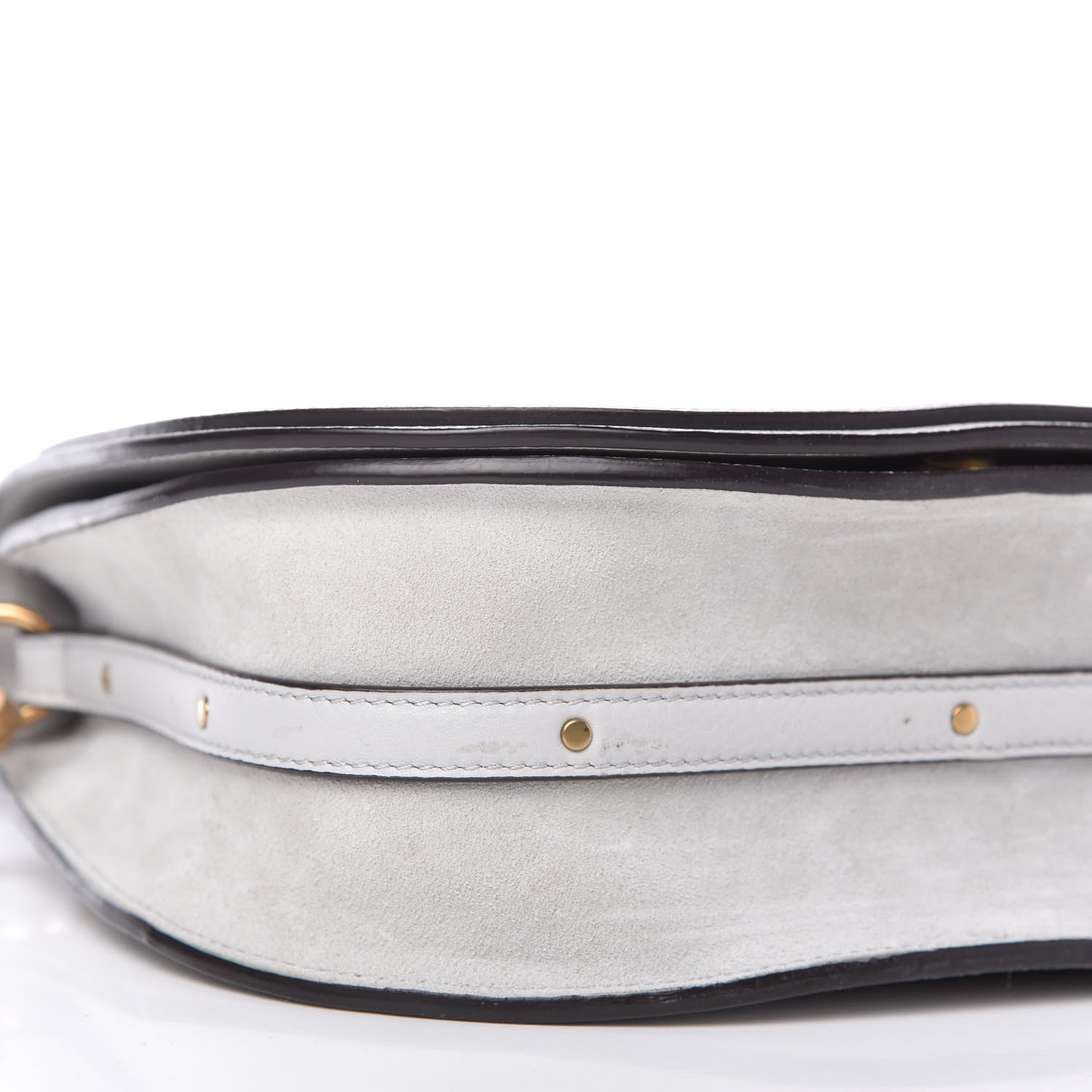 Chloe Calfskin Suede Medium Nile Bracelet Bag Light Grey 6 of 10