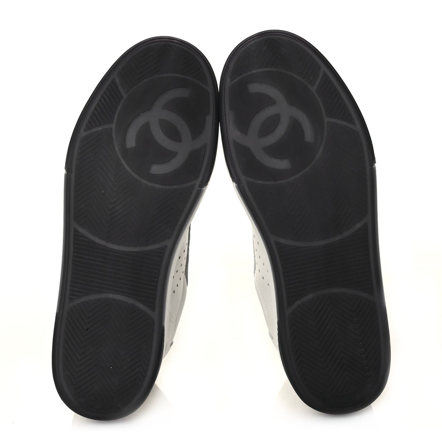 Grained Calfskin Fabric Womens Logo Sneakers 39 White Black