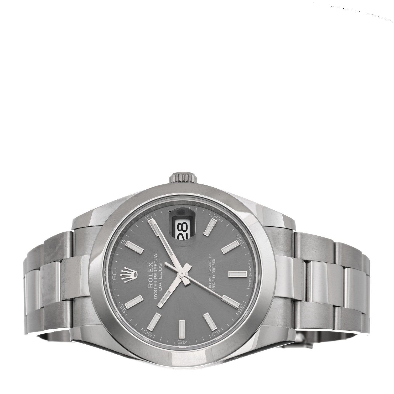 Rolex Stainless Steel 41mm Oyster Perpetual Datejust Watch Slate 126300 2 of 5
